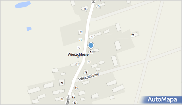 Wierzchlesie, Wierzchlesie, 74, mapa Wierzchlesie