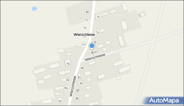Wierzchlesie, Wierzchlesie, 78, mapa Wierzchlesie