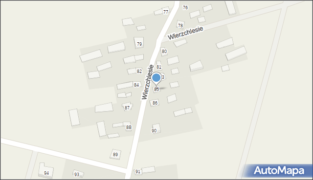 Wierzchlesie, Wierzchlesie, 85, mapa Wierzchlesie