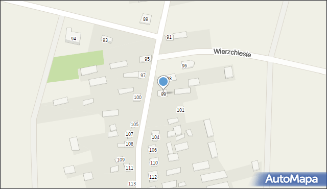 Wierzchlesie, Wierzchlesie, 99, mapa Wierzchlesie