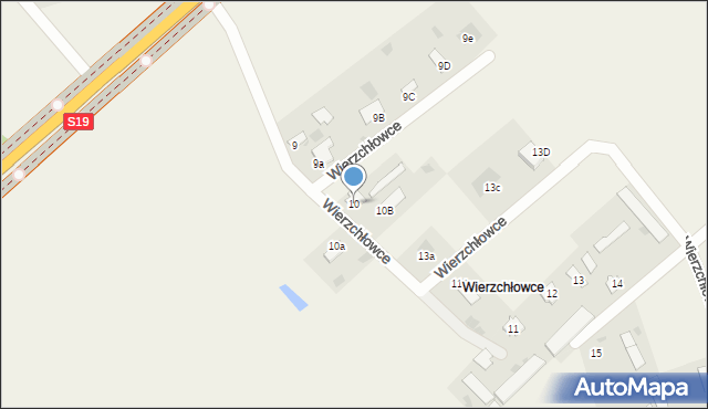 Wierzchłowce, Wierzchłowce, 10, mapa Wierzchłowce