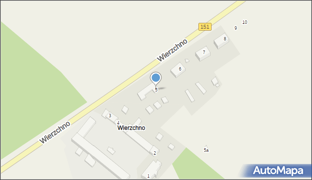 Wierzchno, Wierzchno, 5, mapa Wierzchno