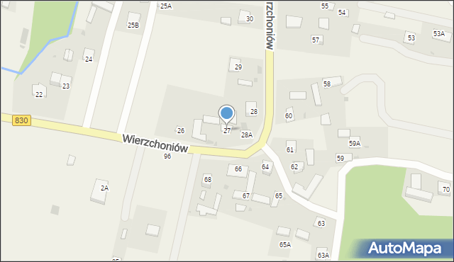 Wierzchoniów, Wierzchoniów, 27, mapa Wierzchoniów