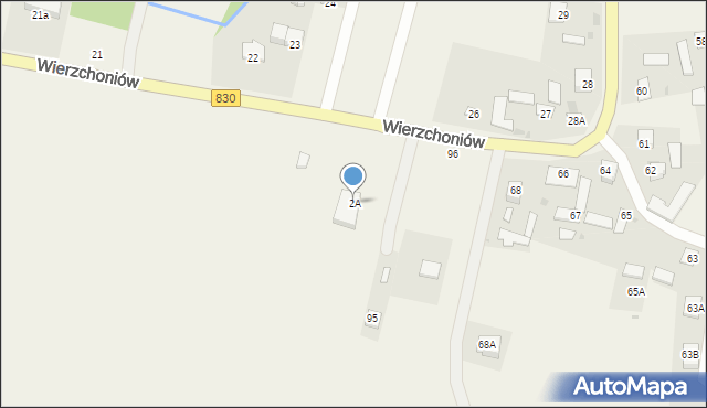 Wierzchoniów, Wierzchoniów, 2A, mapa Wierzchoniów