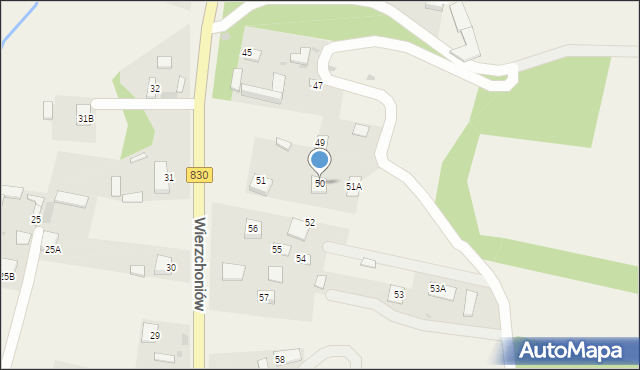 Wierzchoniów, Wierzchoniów, 50, mapa Wierzchoniów