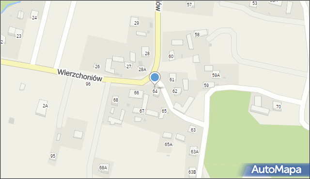Wierzchoniów, Wierzchoniów, 64a, mapa Wierzchoniów