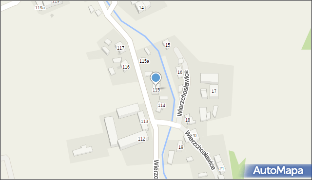 Wierzchosławice, Wierzchosławice, 115, mapa Wierzchosławice