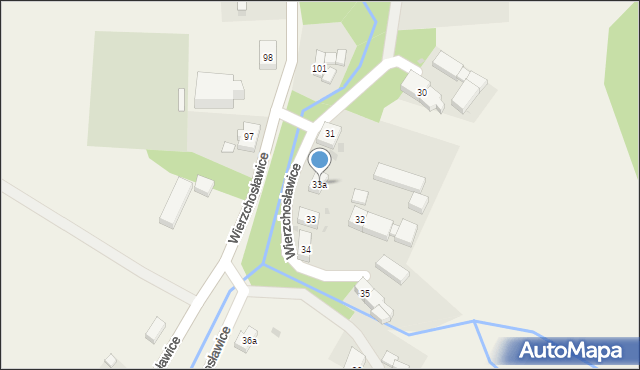 Wierzchosławice, Wierzchosławice, 33a, mapa Wierzchosławice