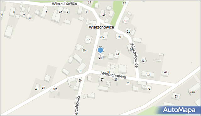 Wierzchowice, Wierzchowice, 43, mapa Wierzchowice