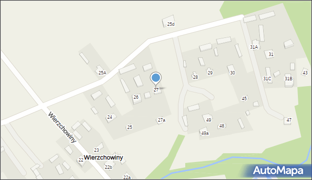 Wierzchowiny, Wierzchowiny, 27, mapa Wierzchowiny