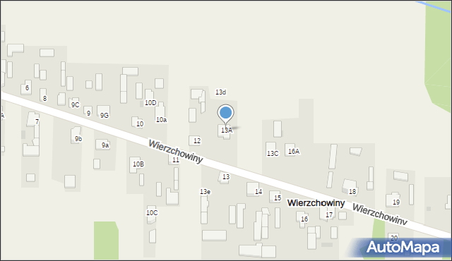 Wierzchowiny, Wierzchowiny, 13A, mapa Wierzchowiny