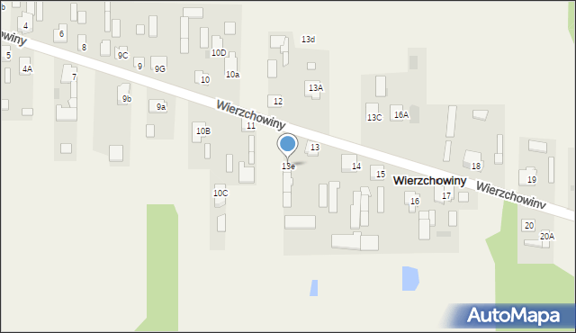 Wierzchowiny, Wierzchowiny, 13e, mapa Wierzchowiny