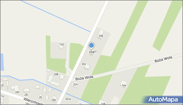 Wierzchowiny, Wierzchowiny, 30da, mapa Wierzchowiny