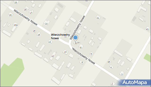 Wierzchowiny Nowe, Wierzchowiny Nowe, 9, mapa Wierzchowiny Nowe