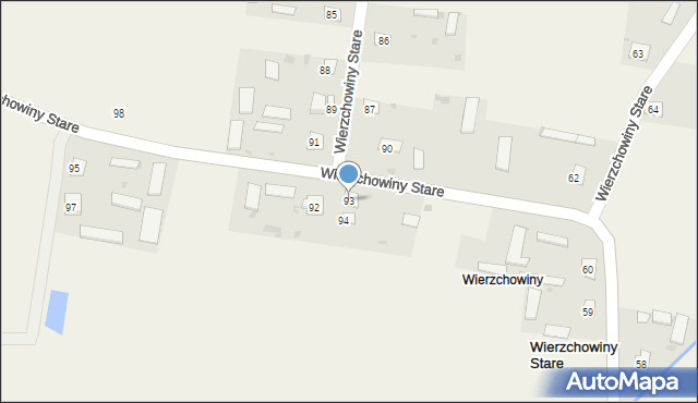 Wierzchowiny Stare, Wierzchowiny Stare, 93, mapa Wierzchowiny Stare