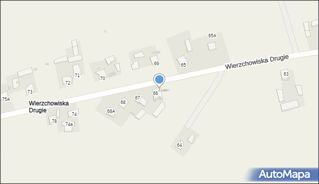 Wierzchowiska, Wierzchowiska Drugie, 66A, mapa Wierzchowiska