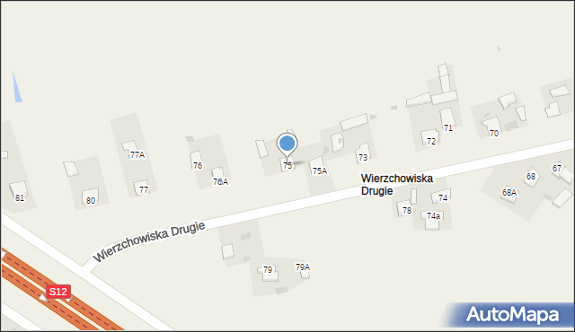 Wierzchowiska, Wierzchowiska Drugie, 75, mapa Wierzchowiska