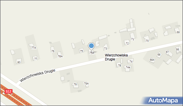 Wierzchowiska, Wierzchowiska Drugie, 75A, mapa Wierzchowiska