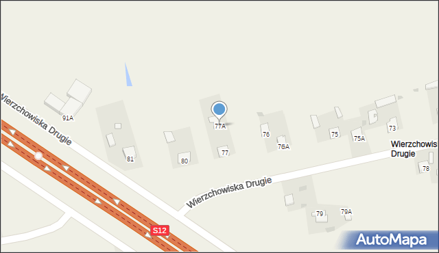 Wierzchowiska, Wierzchowiska Drugie, 77A, mapa Wierzchowiska
