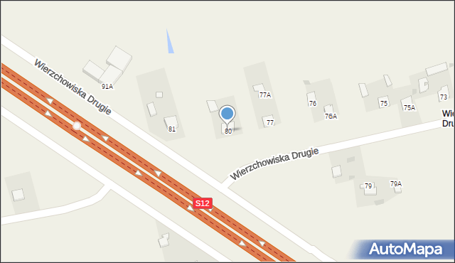 Wierzchowiska, Wierzchowiska Drugie, 80, mapa Wierzchowiska