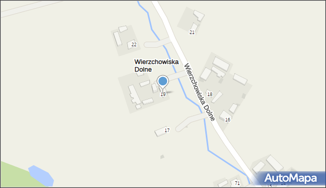 Wierzchowiska Dolne, Wierzchowiska Dolne, 19, mapa Wierzchowiska Dolne