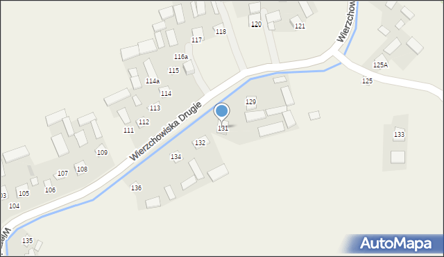 Wierzchowiska Drugie, Wierzchowiska Drugie, 131, mapa Wierzchowiska Drugie