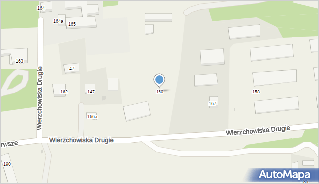 Wierzchowiska Drugie, Wierzchowiska Drugie, 160, mapa Wierzchowiska Drugie