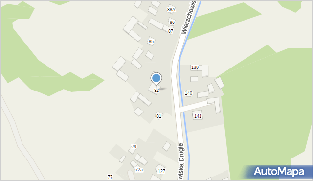 Wierzchowiska Drugie, Wierzchowiska Drugie, 82, mapa Wierzchowiska Drugie