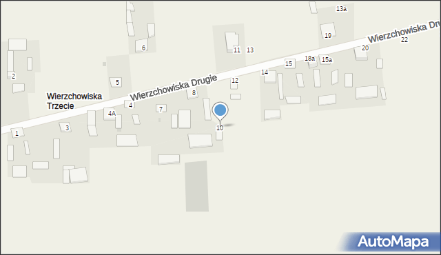 Wierzchowiska Drugie, Wierzchowiska Drugie, 10, mapa Wierzchowiska Drugie