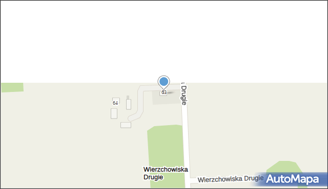 Wierzchowiska Drugie, Wierzchowiska Drugie, 64a, mapa Wierzchowiska Drugie