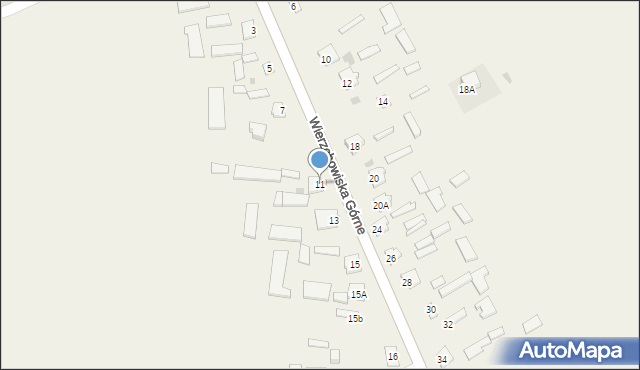 Wierzchowiska Górne, Wierzchowiska Górne, 11, mapa Wierzchowiska Górne