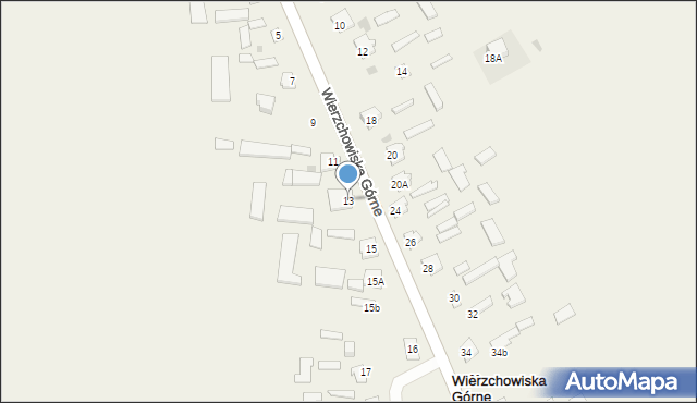 Wierzchowiska Górne, Wierzchowiska Górne, 13, mapa Wierzchowiska Górne