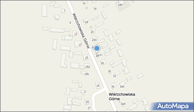 Wierzchowiska Górne, Wierzchowiska Górne, 26, mapa Wierzchowiska Górne