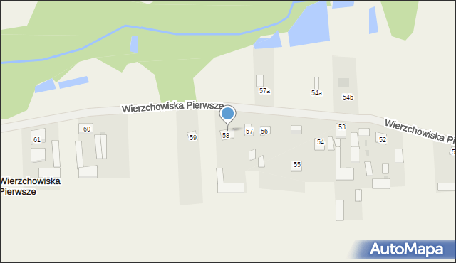 Wierzchowiska Pierwsze, Wierzchowiska Pierwsze, 58A, mapa Wierzchowiska Pierwsze