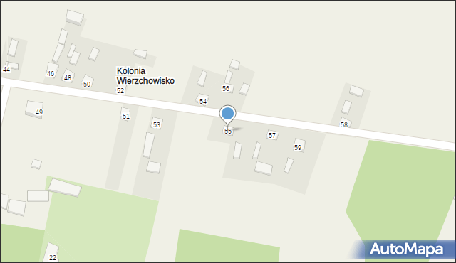 Wierzchowisko, Wierzchowisko, 55, mapa Wierzchowisko