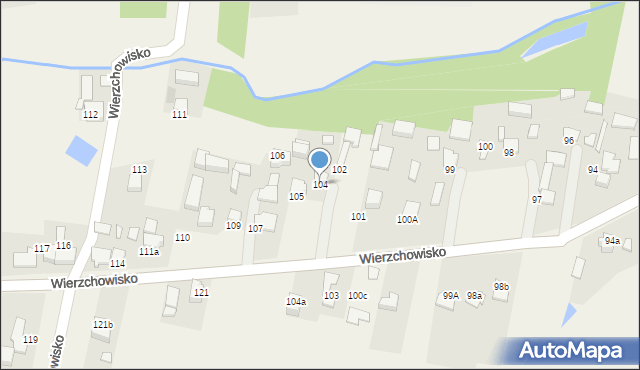 Wierzchowisko, Wierzchowisko, 104, mapa Wierzchowisko