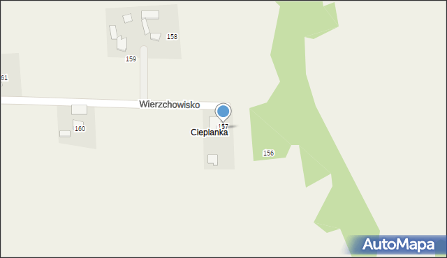 Wierzchowisko, Wierzchowisko, 157, mapa Wierzchowisko