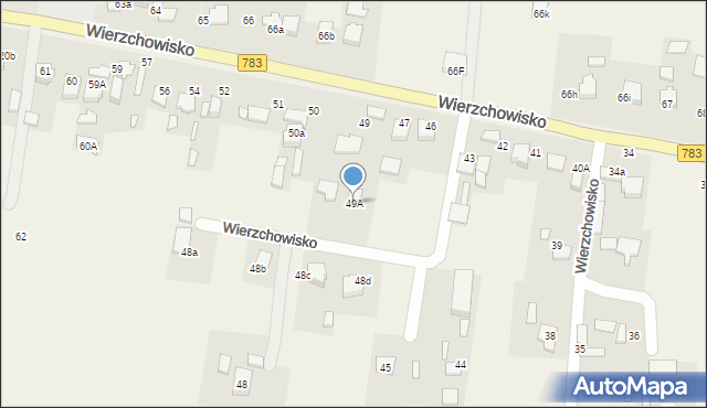 Wierzchowisko, Wierzchowisko, 49A, mapa Wierzchowisko