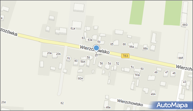 Wierzchowisko, Wierzchowisko, 57, mapa Wierzchowisko