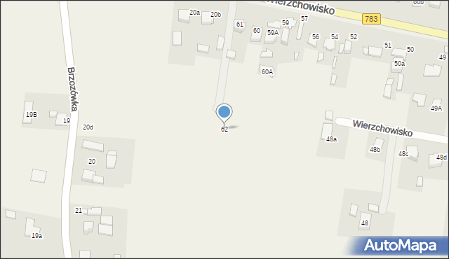 Wierzchowisko, Wierzchowisko, 62, mapa Wierzchowisko