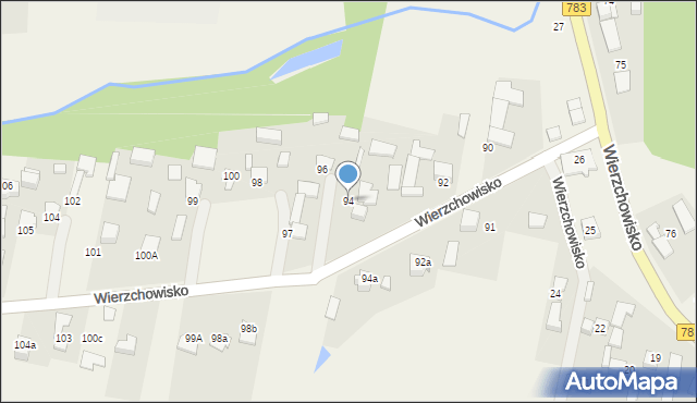 Wierzchowisko, Wierzchowisko, 94, mapa Wierzchowisko