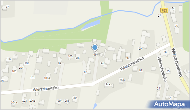 Wierzchowisko, Wierzchowisko, 96, mapa Wierzchowisko