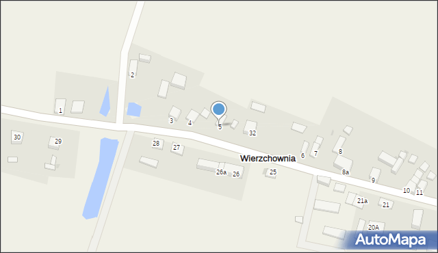 Wierzchownia, Wierzchownia, 5, mapa Wierzchownia