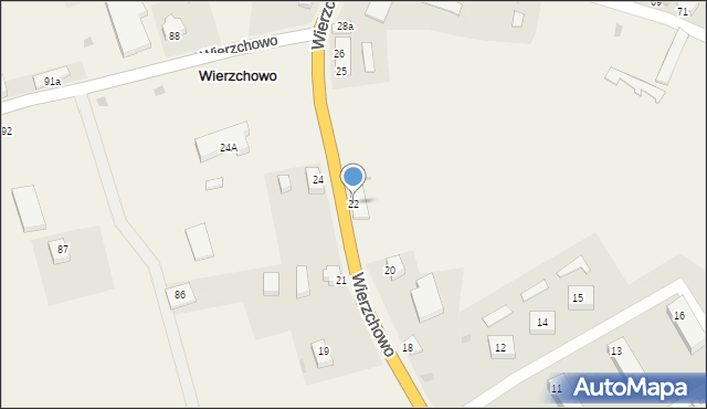Wierzchowo, Wierzchowo, 22, mapa Wierzchowo