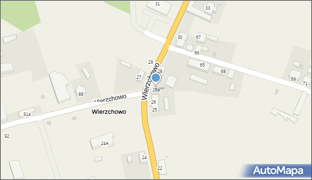 Wierzchowo, Wierzchowo, 28a, mapa Wierzchowo