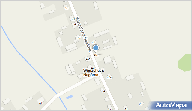 Wierzchuca Nagórna, Wierzchuca Nagórna, 45a, mapa Wierzchuca Nagórna