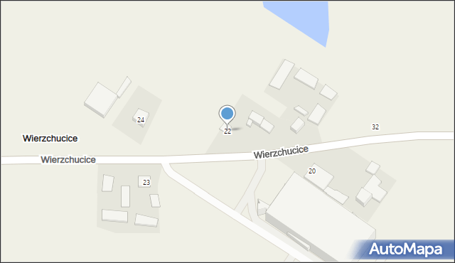 Wierzchucice, Wierzchucice, 22, mapa Wierzchucice