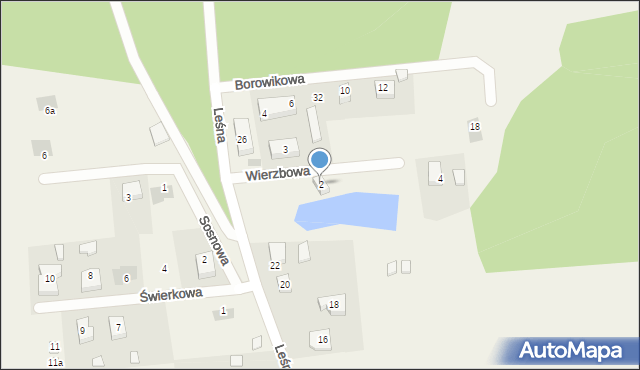 Wierzchucino, Wierzbowa, 2, mapa Wierzchucino