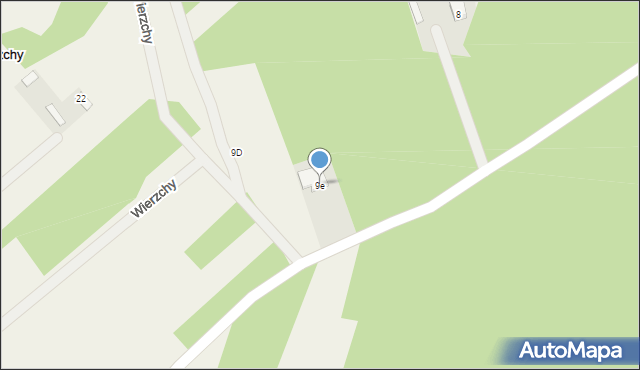 Wierzchy, Wierzchy, 9e, mapa Wierzchy