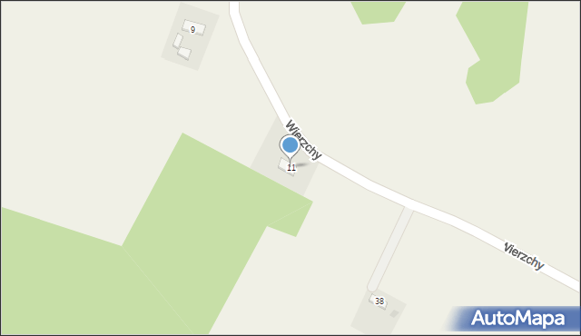 Wierzchy, Wierzchy, 11, mapa Wierzchy